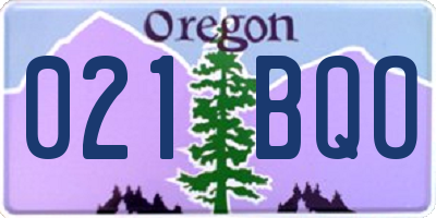 OR license plate 021BQO