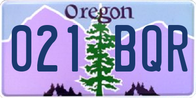 OR license plate 021BQR