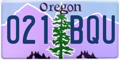 OR license plate 021BQU