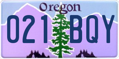 OR license plate 021BQY