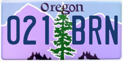 OR license plate 021BRN