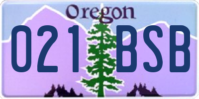 OR license plate 021BSB