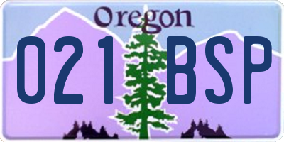 OR license plate 021BSP