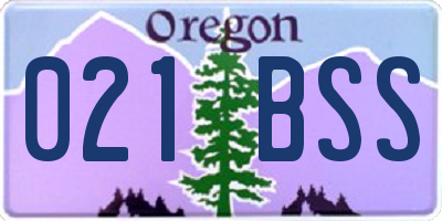 OR license plate 021BSS