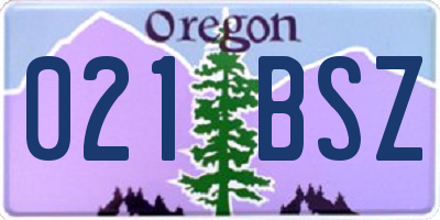 OR license plate 021BSZ