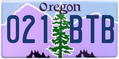 OR license plate 021BTB