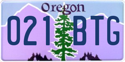 OR license plate 021BTG