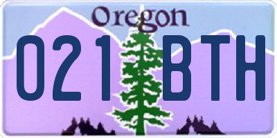 OR license plate 021BTH