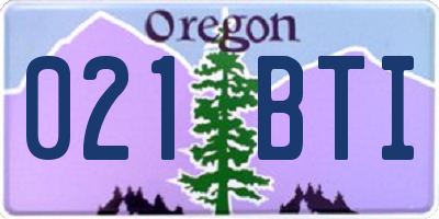 OR license plate 021BTI