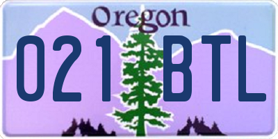 OR license plate 021BTL