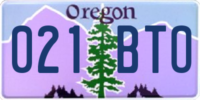 OR license plate 021BTO