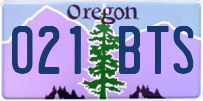 OR license plate 021BTS