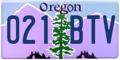 OR license plate 021BTV