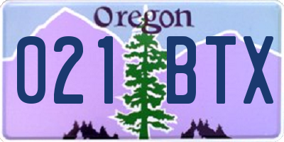 OR license plate 021BTX