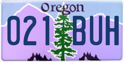 OR license plate 021BUH