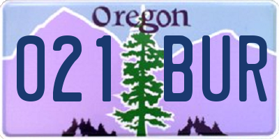OR license plate 021BUR