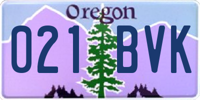 OR license plate 021BVK