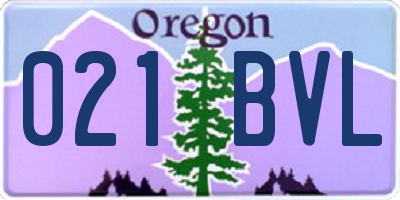 OR license plate 021BVL