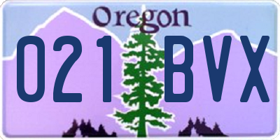 OR license plate 021BVX