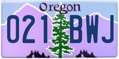 OR license plate 021BWJ