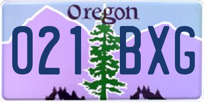 OR license plate 021BXG