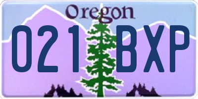 OR license plate 021BXP