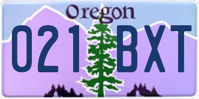 OR license plate 021BXT