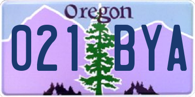 OR license plate 021BYA