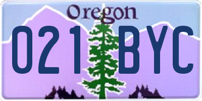 OR license plate 021BYC