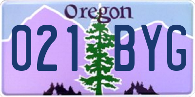 OR license plate 021BYG