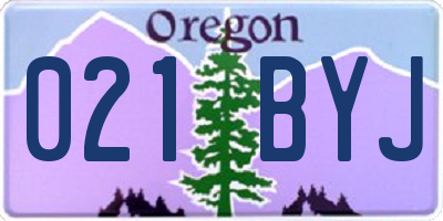 OR license plate 021BYJ