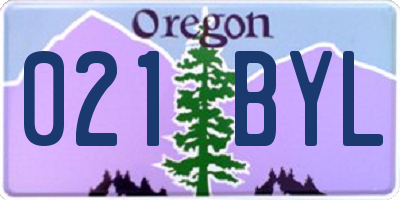 OR license plate 021BYL