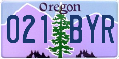 OR license plate 021BYR