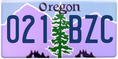 OR license plate 021BZC