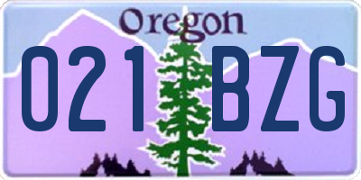OR license plate 021BZG