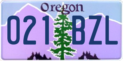 OR license plate 021BZL