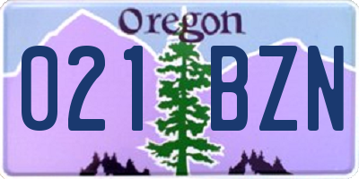 OR license plate 021BZN