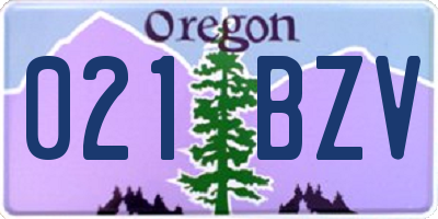 OR license plate 021BZV