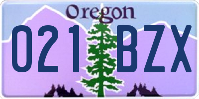 OR license plate 021BZX