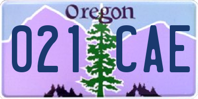 OR license plate 021CAE