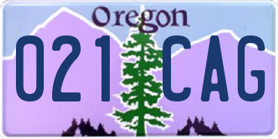 OR license plate 021CAG