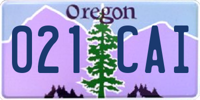 OR license plate 021CAI