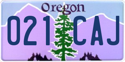 OR license plate 021CAJ