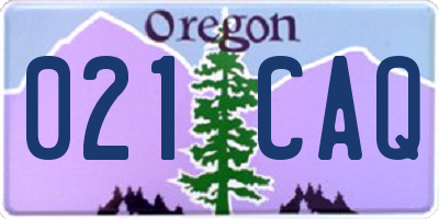 OR license plate 021CAQ