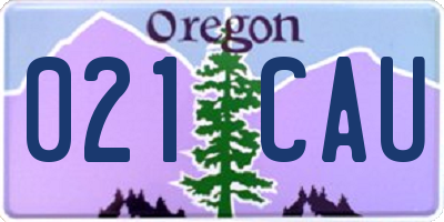 OR license plate 021CAU