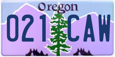 OR license plate 021CAW