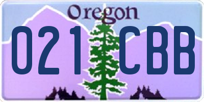 OR license plate 021CBB