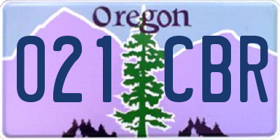 OR license plate 021CBR