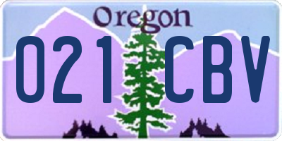 OR license plate 021CBV