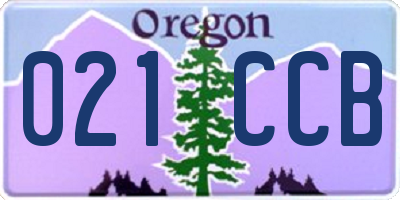 OR license plate 021CCB
